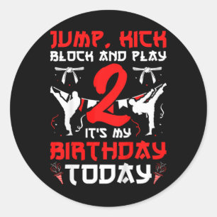 Adesivo Karate, 2 anos de idade, Karate Birthd