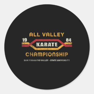 Adesivo Karate All Valley 1984 Mens Mulheres Crianças Engr