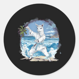 Adesivo Karate Alpaca Ondas Jiu-Jitsu Llama Taekwondo