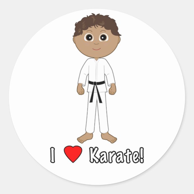 Adesivo Karate Boy: Eu Amo Karate (Frente)