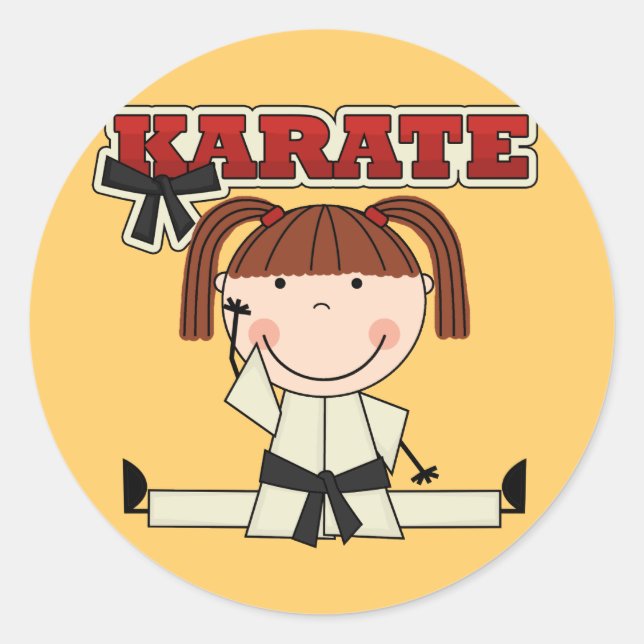 Adesivo KARATE - Brunette Girl T-shirts e presentes (Frente)