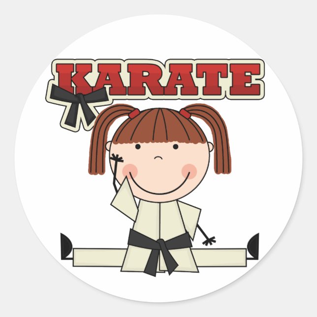Adesivo KARATE - Brunette Girl T-shirts e presentes (Frente)