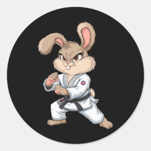 Adesivo Karate Bunny Arts Coelho Artes Marciais Engraçado 