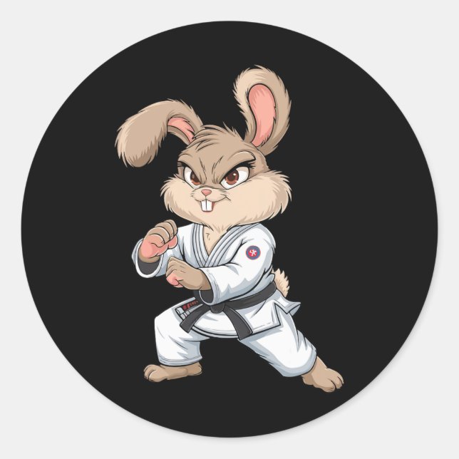 Adesivo Karate Bunny Arts Coelho Artes Marciais Engraçado  (Frente)