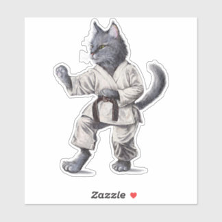 Adesivo Karate Cat Sticker