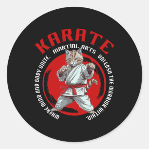 Adesivo Karate Cat Warrior Arte Marcial Karate Cat Para Cr