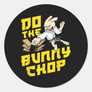 Adesivo Karate Chop Action Bunny Pun Artes Marciais Garoto