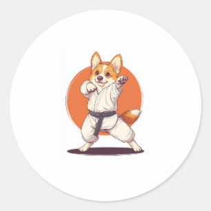 Adesivo Karate Corgi � Cão de Artes Marciais