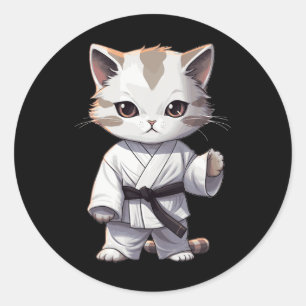 Adesivo Karate Gatinho Fofo Artes Marciais Gata Para o Amo