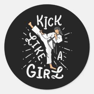 Adesivo Karate Girls' Kick Como Um Taekwondo De Kickboxe