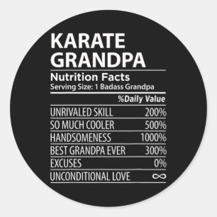 Adesivo Karate Grandpa Nutrição Fala Engraçado Karate Gran