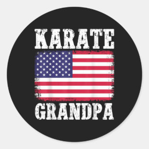 Adesivo Karate Grandpa Patriótico dos Estados Unidos Bande