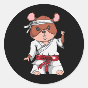 Adesivo Karate Hamster Kickboxing Arte Marcial Jiu Jitsu F