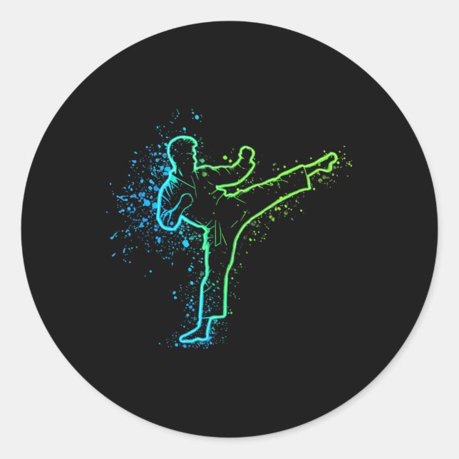 Adesivo Karate High Kick Splash Style Design de Artes Marc (Frente)