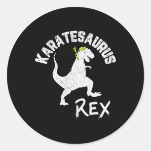 Adesivo Karate Karatesaurus Rex Dinossauro Engraçado Arte 