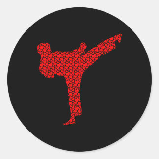 Adesivo Karate Lovers Valentine Hearts Love Cute Silhouett