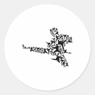 Adesivo Karate Martial Arts Voando Kick Boxboxer T