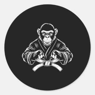 Adesivo Karate Monkey Desenho Kickboxing Jiu-jitsu Mma Mar