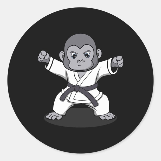 Adesivo Karate Monkey Ironic Willife Ape Fighter (Frente)