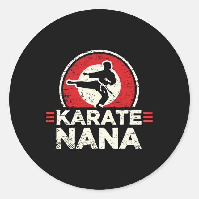 Adesivo Karate Nana Retro Kick Silhouette (Frente)