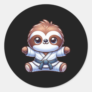 Adesivo Karate Sloth Adorável Mestre Arte Marcial