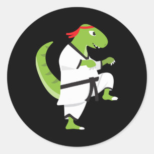 Adesivo Karate T-rex Legal Bonito Lutador de Dinossauro Ha