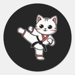 Adesivo Karate Taekwondo Funny Cat Jiu Jitsu Mulheres Meni