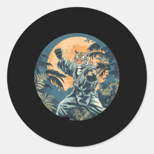 Adesivo Karate Tiger Sunset Mma Tiger Lover Jiu-Jitsu