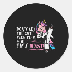 Adesivo Karate Unicorn Cute Face Beast Taekwondo Martial A