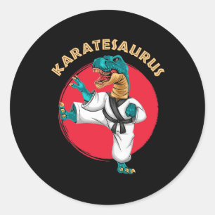 Adesivo Karatesaurus Dinossauro Engraçado de Karatê 