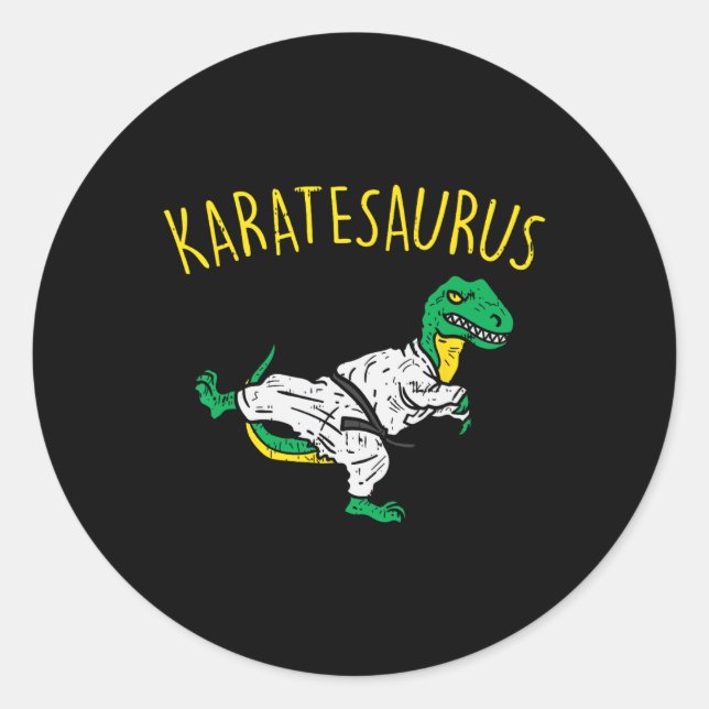 Adesivo Karatesaurus Trex Karate Funny Dinosaur Martial Ar (Frente)