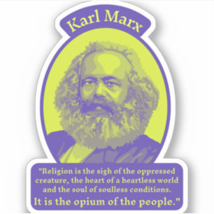 Adesivo Karl Marx Portrait e Cotação