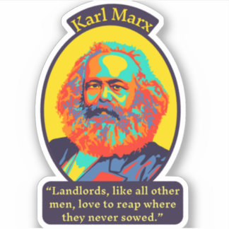 Adesivo Karl Marx Portrait e Cotação