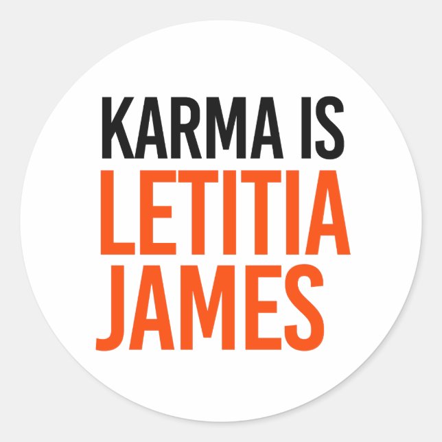Adesivo Karma é Letitia James (Frente)