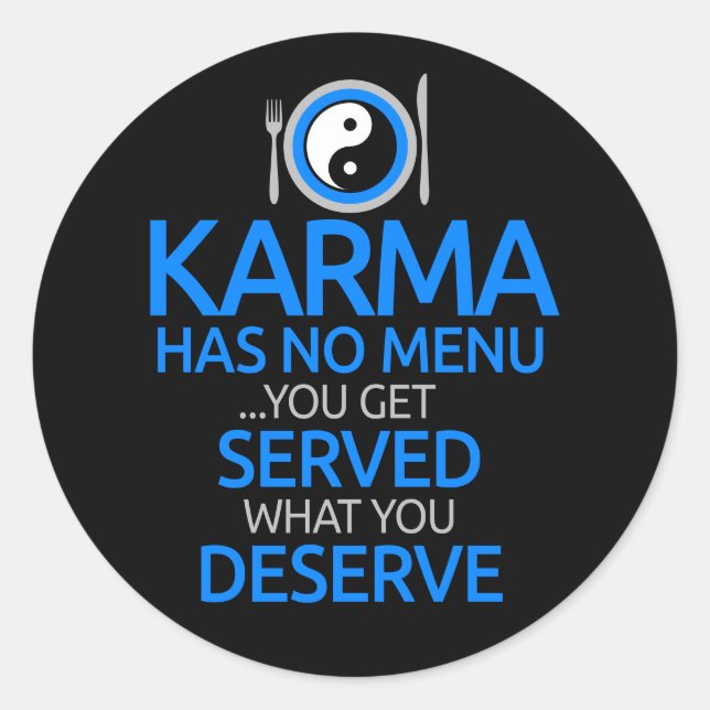 Adesivo Karma Não Tem Menu... Gráfico Yin Yang (Frente)