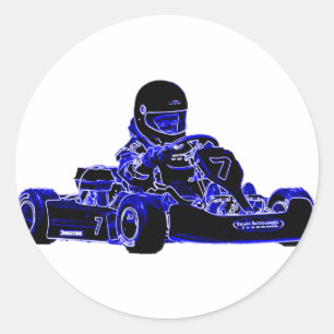Adesivo Kart que compete o azul e o branco