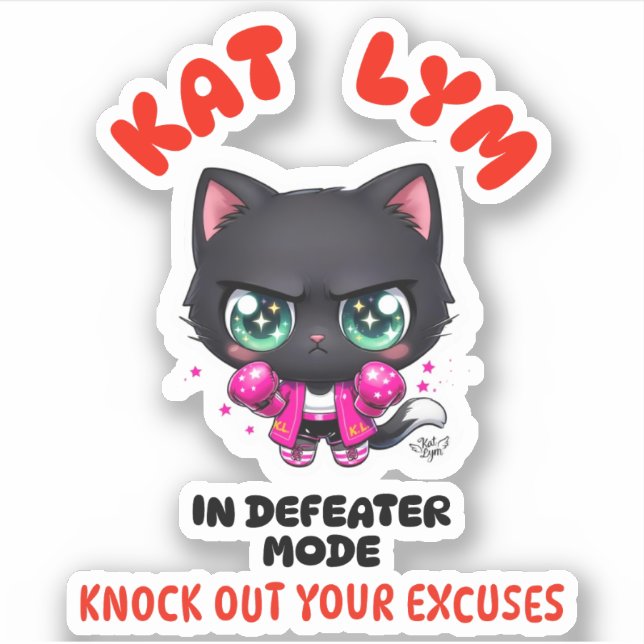 Adesivo Kat Lym In Defeater Mode Gym Sticker (Frente)