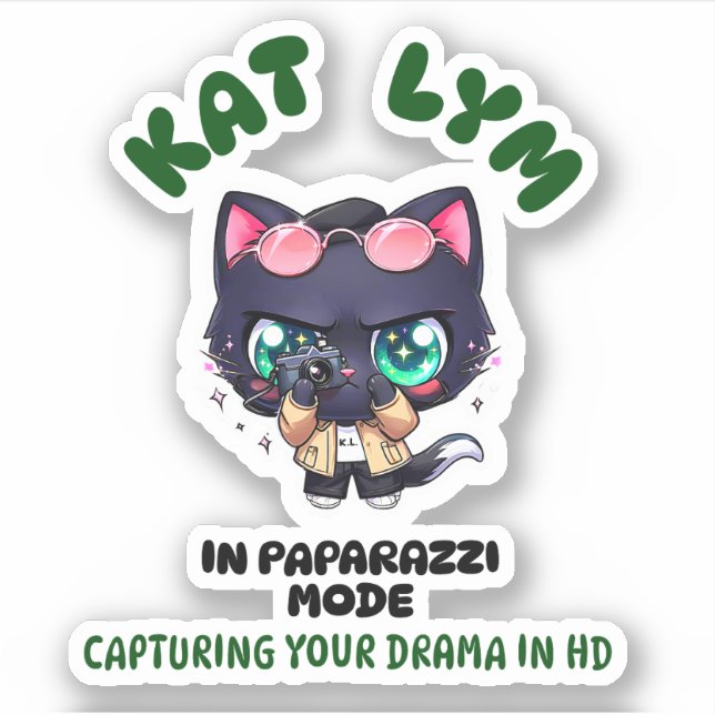 Adesivo Kat Lym In Paparazzi Mode Sticker (Frente)