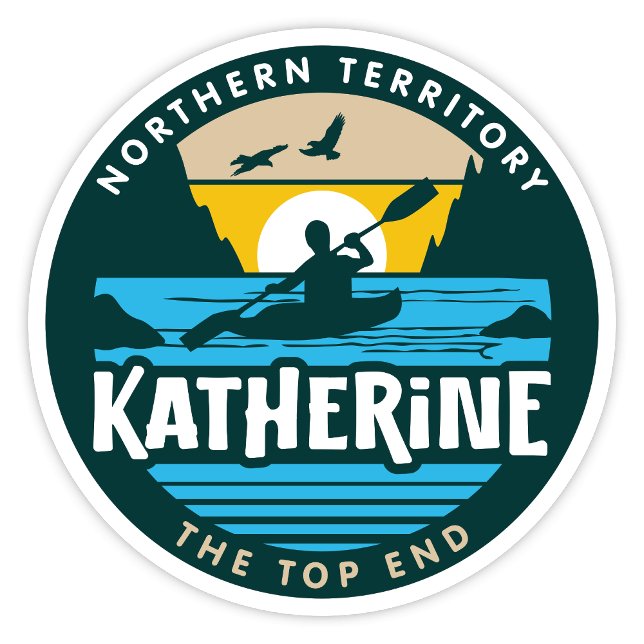 Adesivo Katherine, Norte Território da Austrália Sticker (Katherine Gorge, Northern Territory Australia Retro Round Sticker)