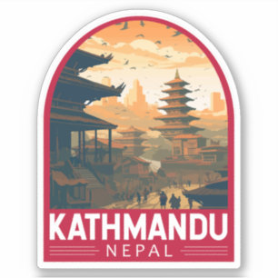 Adesivo Kathmandu Nepal Viagem Art Vintage