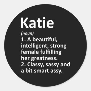 Adesivo Katie Definição Personalizada Nome Engraçado Natal