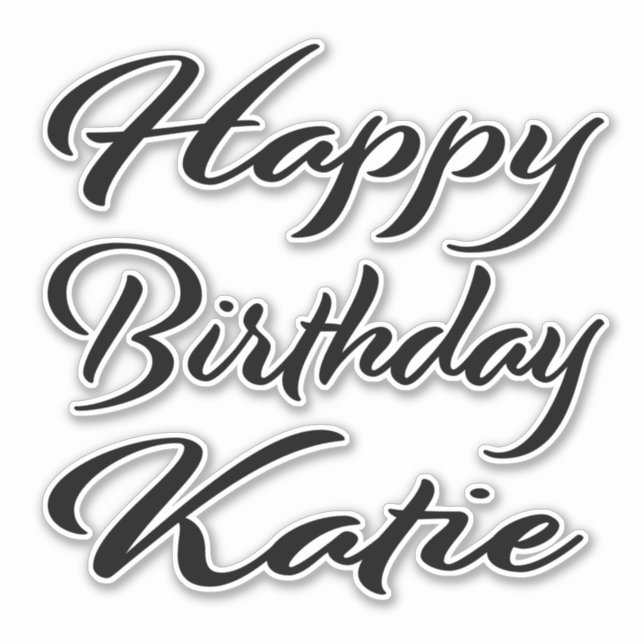 Adesivo Katie Name Vorname black Sticker Geburtstag (Frente)