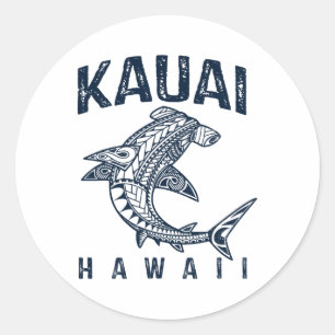 Adesivo Kauai Havaí Tril Tubarão Polinésio Havaiano Praia 