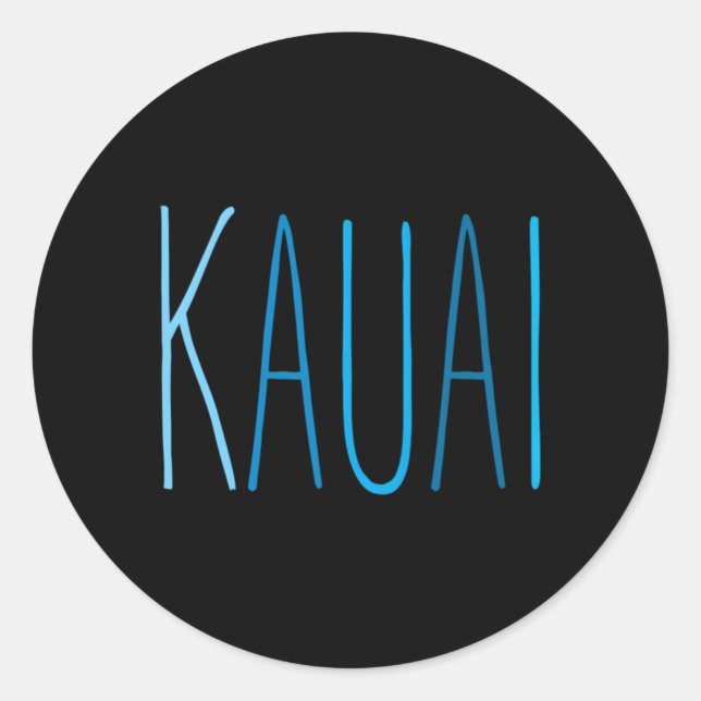 Adesivo Kauai Hawaii Blue Lettering (Frente)