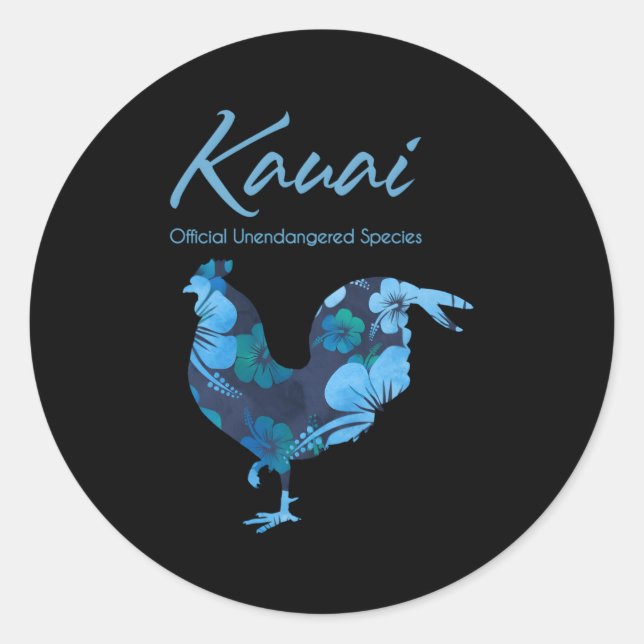 Adesivo Kauai Hawaii Chicken Oficial Espécies Não Ameaçada (Frente)