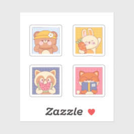 Adesivo Kawaii Animal Postcard