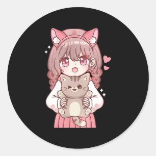 Adesivo Kawaii Anime Kawaii Cat Lover Otaku