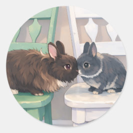 Adesivo Kawaii Anime Two Bunnies Stickers