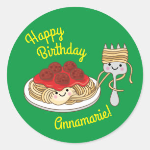 Adesivo Kawaii, Aniversário de criança de Espaguete Boni