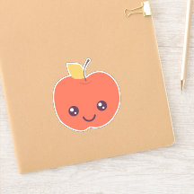 Kawaii Apple Kiss-Cut Vinyl Sticker